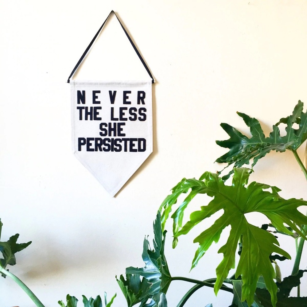 ❌SOLD❌Nevertheless She Persisted Canvas Wall Hanging Pennant